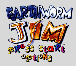 Earthworm Jim (Europe) Title Screen